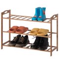 Basicwise Bamboo Storage Shoe Rack, Free Standing Shoe Organizer Storage Rack, 3 Tier QI004330.3